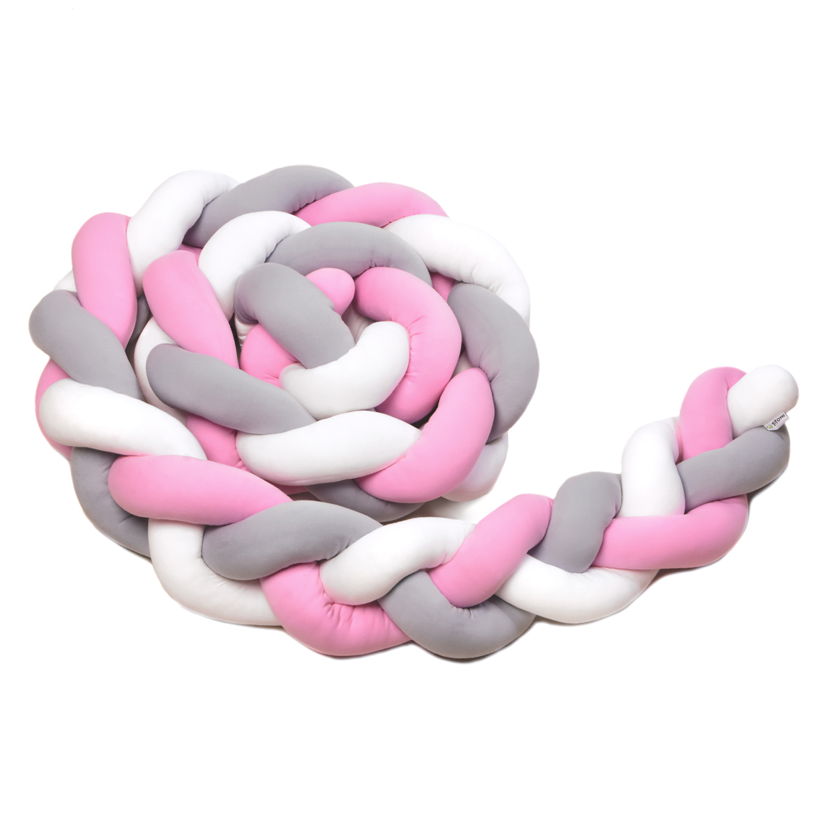 E-shop T-TOMI Pletený mantinel 180 cm White + Grey + Pink