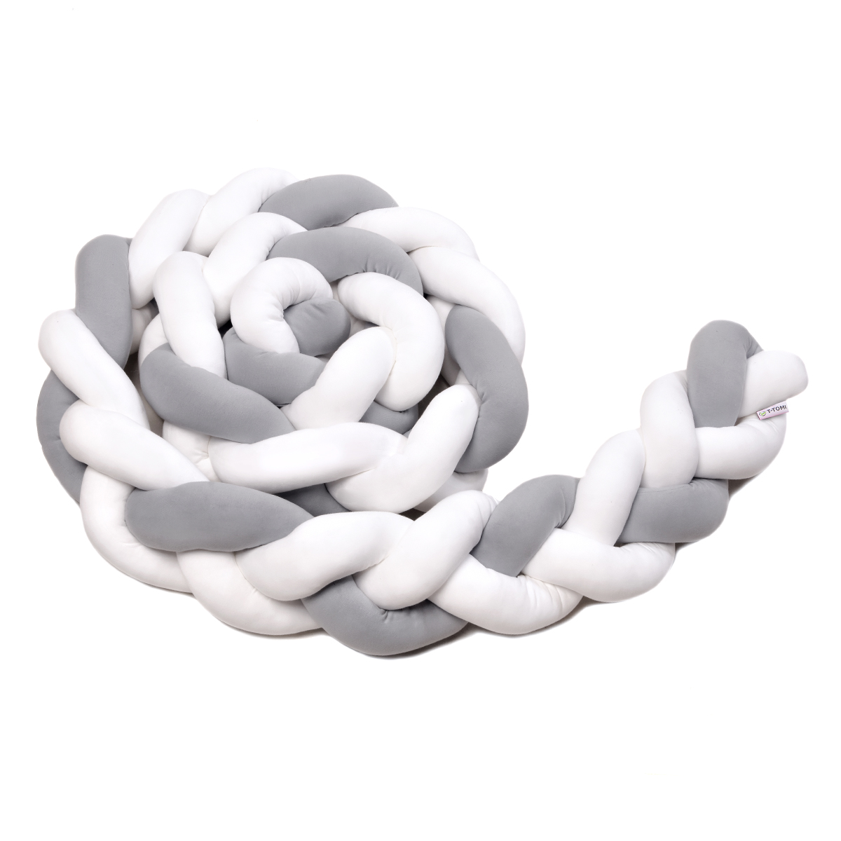 E-shop T-TOMI Pletený mantinel 220 cm White + Grey