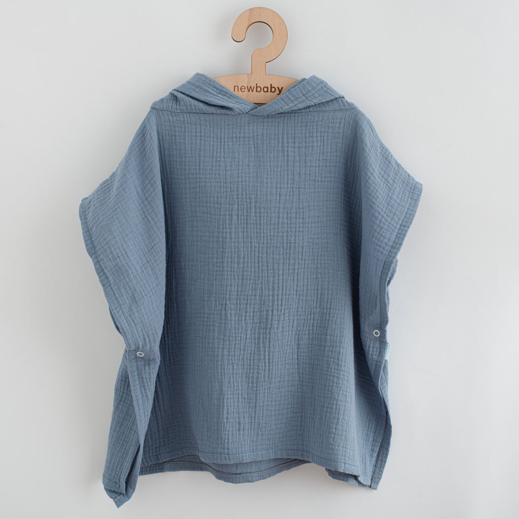 E-shop Detské mušelínové pončo New Baby Feeling modrá 80 cm, M - 52467