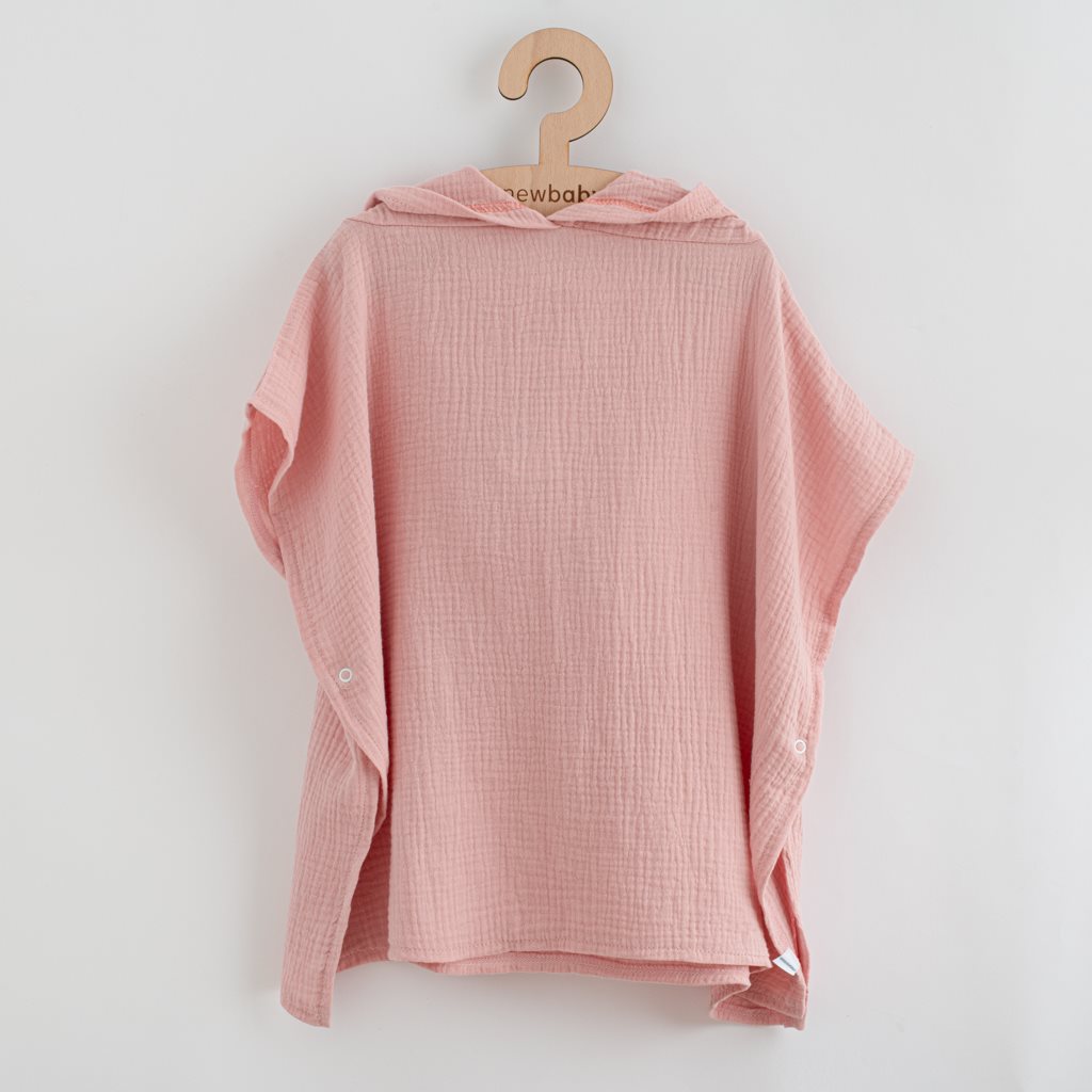 E-shop Detské mušelínové pončo New Baby Feeling ružová 80 cm, M - 52469