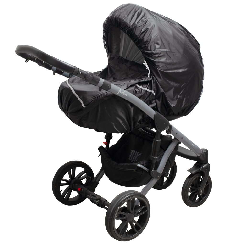 E-shop Pláštenka na kočík s reflexným prvkom New Baby Basic čierna - 53052