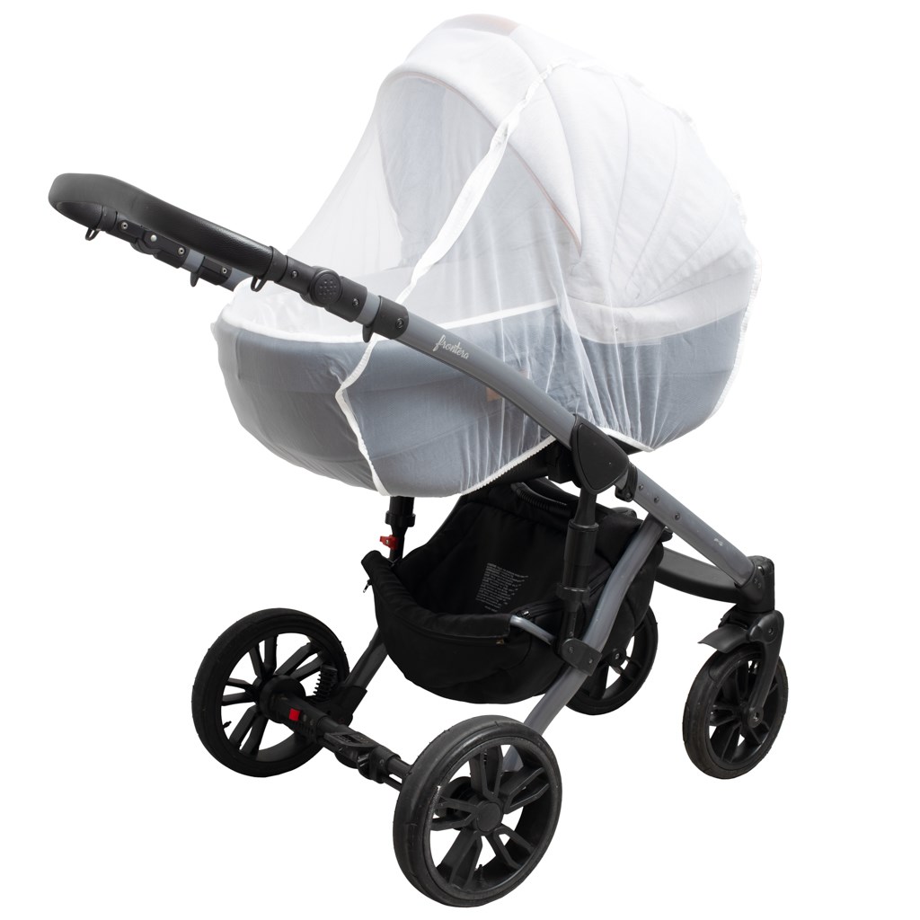 E-shop Luxusná moskytiéra so zipsom na kočík New Baby biela - 53272