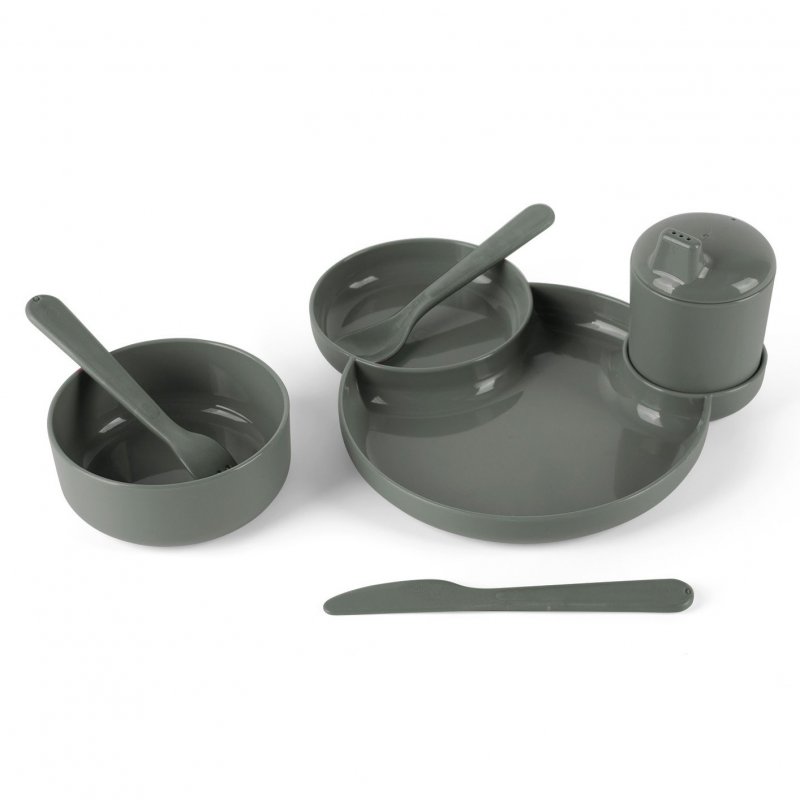 E-shop DANTOY Tiny Bio jedálenský set Olive 7ks 0m+