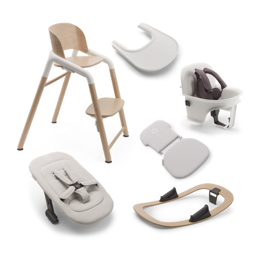 E-shop Bugaboo jedálenská stolička Giraffe wood/white, VÝHODNÝ SET