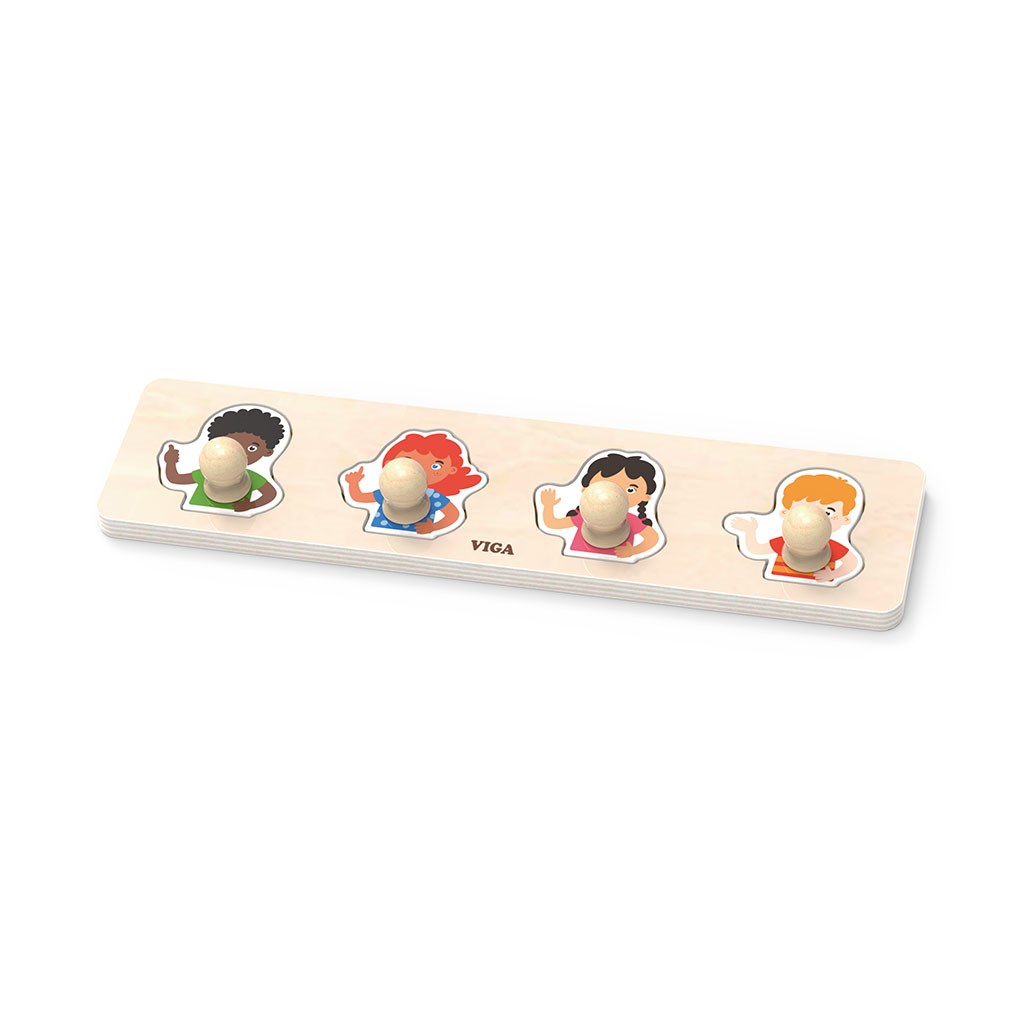 E-shop Detské drevené puzzle s úchytmi Viga Farby kože - 48533