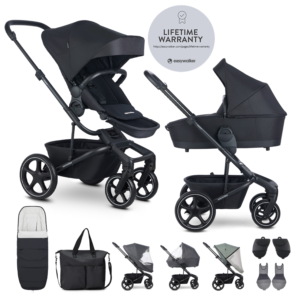E-shop EASYWALKER Kočík kombinovaný Harvey⁵ Midnight Black XXL RWS