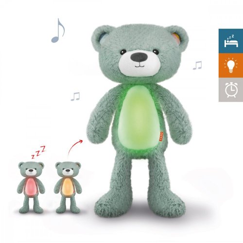 E-shop Zazu Medvedík BRODY modrý - sleeptrainer s melódiami a nočným svetlom