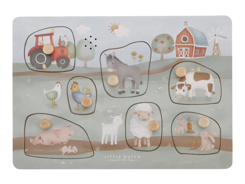 E-shop Little Dutch Vkladacie puzzle so zvukom Farma