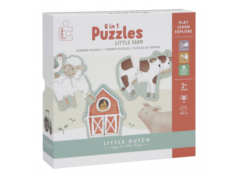 E-shop Little Dutch Puzzle 6v1 Farma