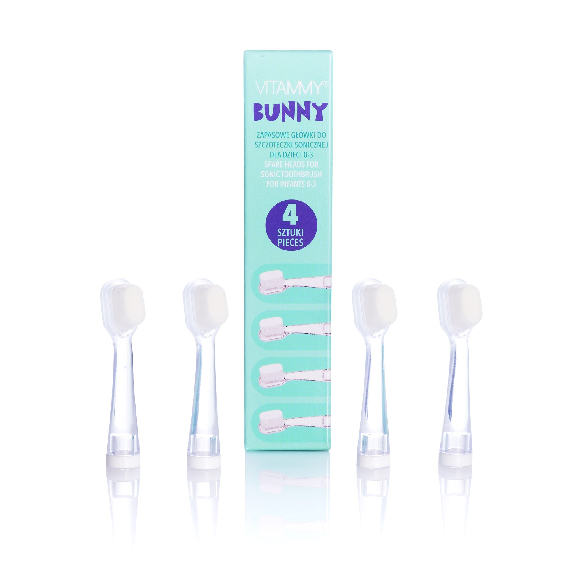 E-shop VITAMMY Bunny Náhradné násady na zubnú kefku Bunny 4ks, 0-3 roky