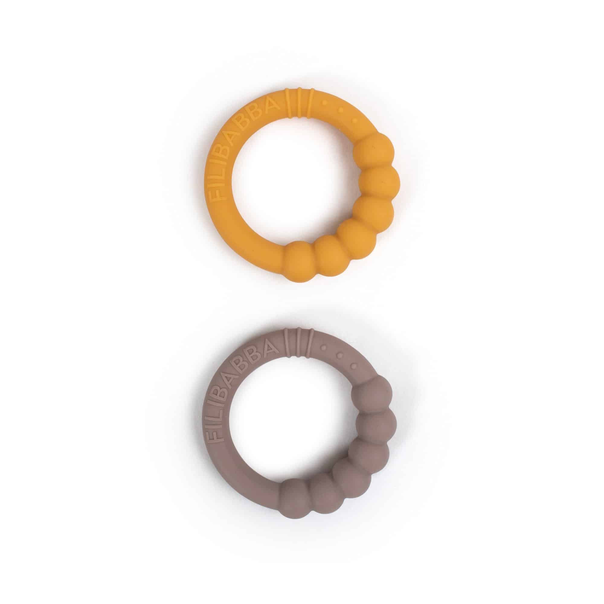 E-shop DVOJBALENIE SILIKÓNOVÝCH HRYZÁTIEK FILIBABBA WARM GREY/ HONEY GOLD