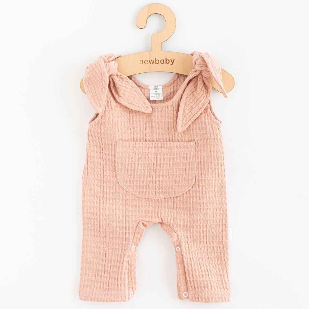 E-shop Dojčenské mušelínové zahradníčky New Baby Comfort clothes ružová, 62 (3-6m) - 53347