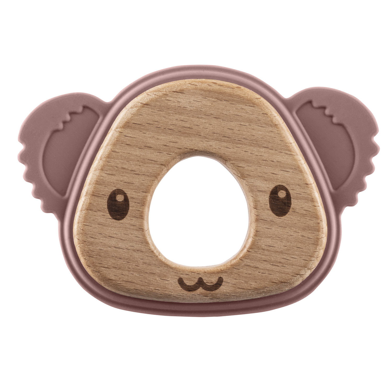 E-shop ZOPA Silikónové drevené hryzátko Koala, Old Pink