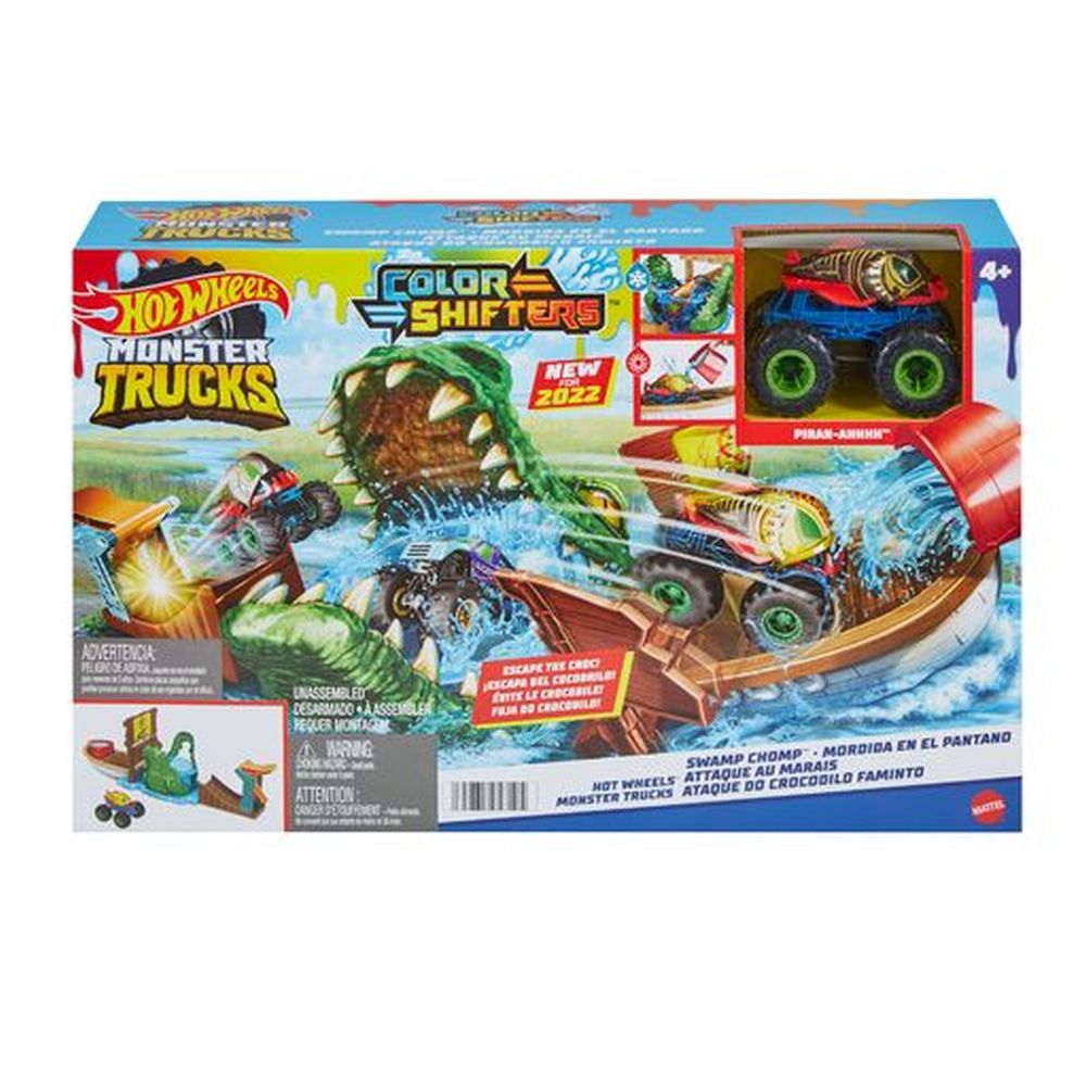 E-shop Mattel HW MONSTER TRUCKS COLOR SHIFTERS ZÚRIVÝ KROKODÍL
