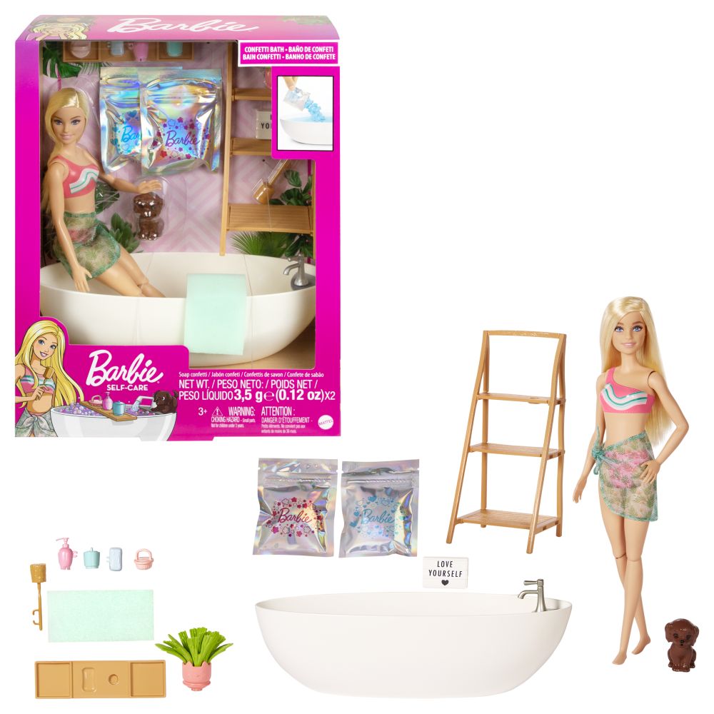 E-shop Mattel Barbie bábika a kúpel s mydlovými konfetami blondínka