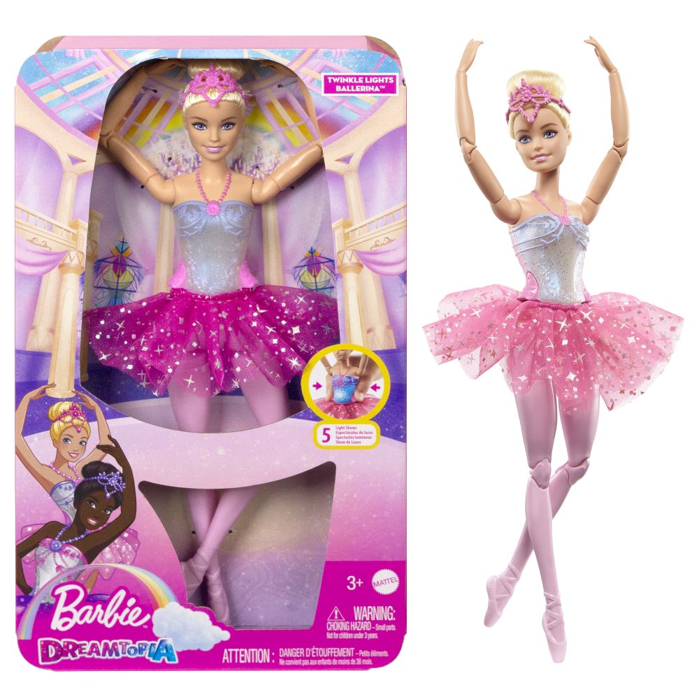 E-shop Mattel Barbie svietiaca magická baletka s ružovou sukňou