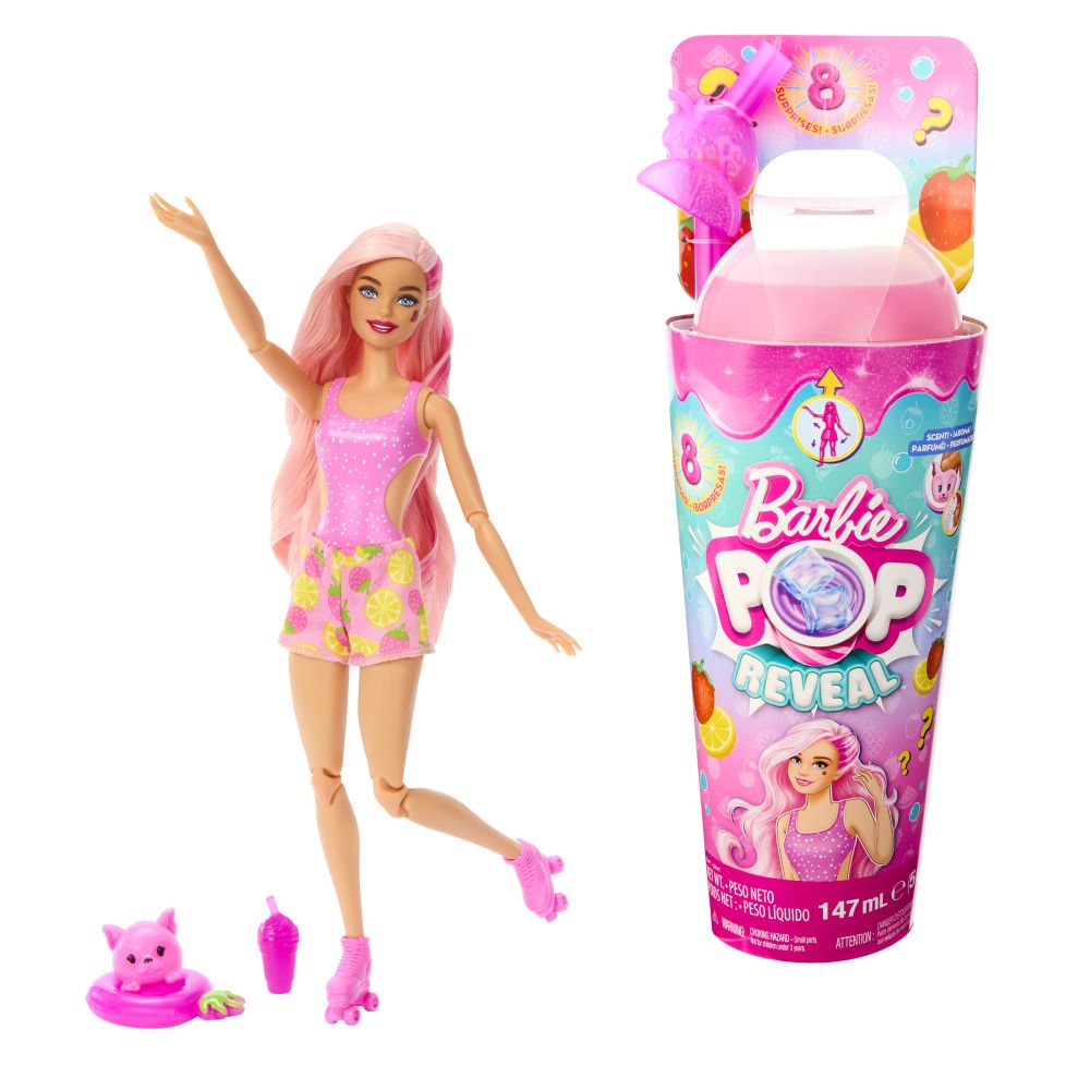 E-shop Mattel Barbie POP REVEAL Barbie šťavnaté ovocie - JAHODOVÁ LIMONÁDA