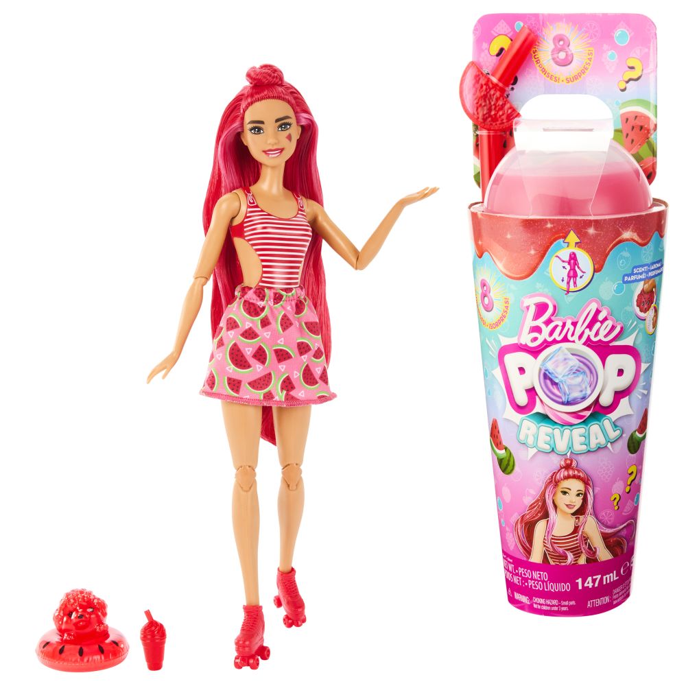 E-shop Mattel Barbie POP REVEAL BArbie šťavnaté ovocie - MELÓNOVÁ TRIEŠŤ