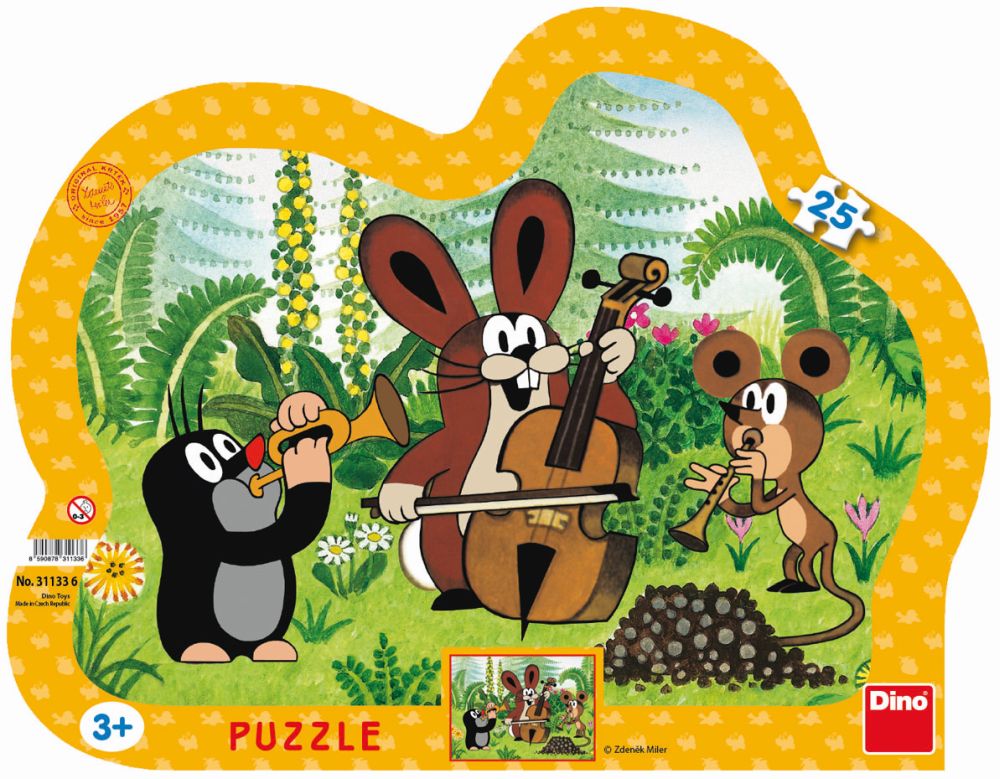 E-shop Dino KRTKO MUZIKANT 25 kontura Puzzle