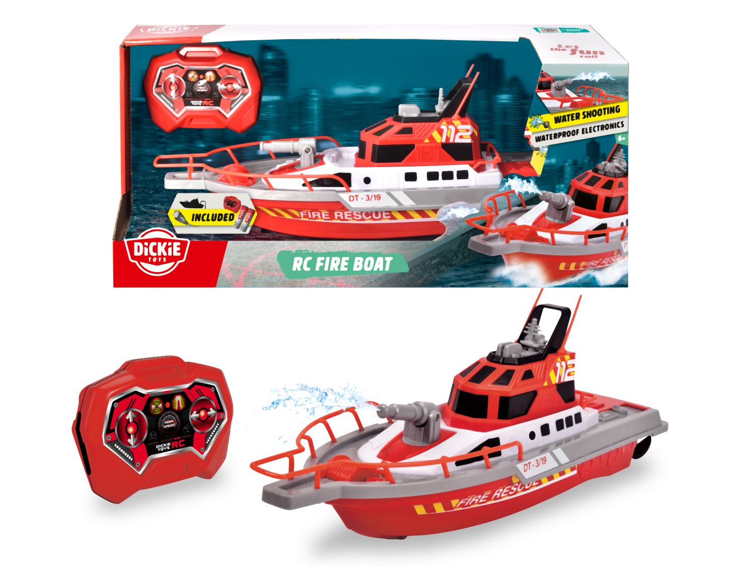 E-shop Dickie RC loď hasiči 37cm, 3kan