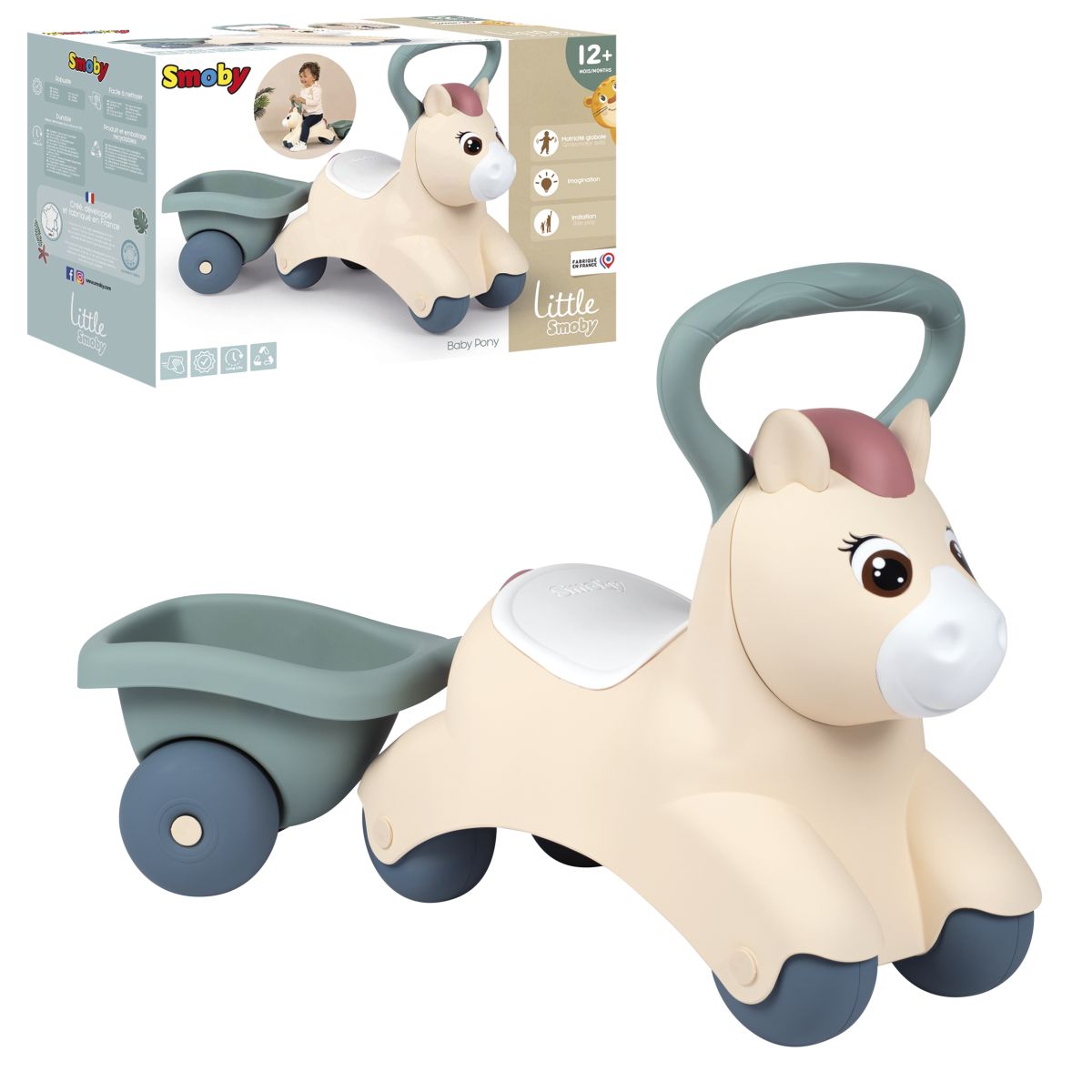 E-shop Smoby LS Odrážadlo Poník s vozíkom