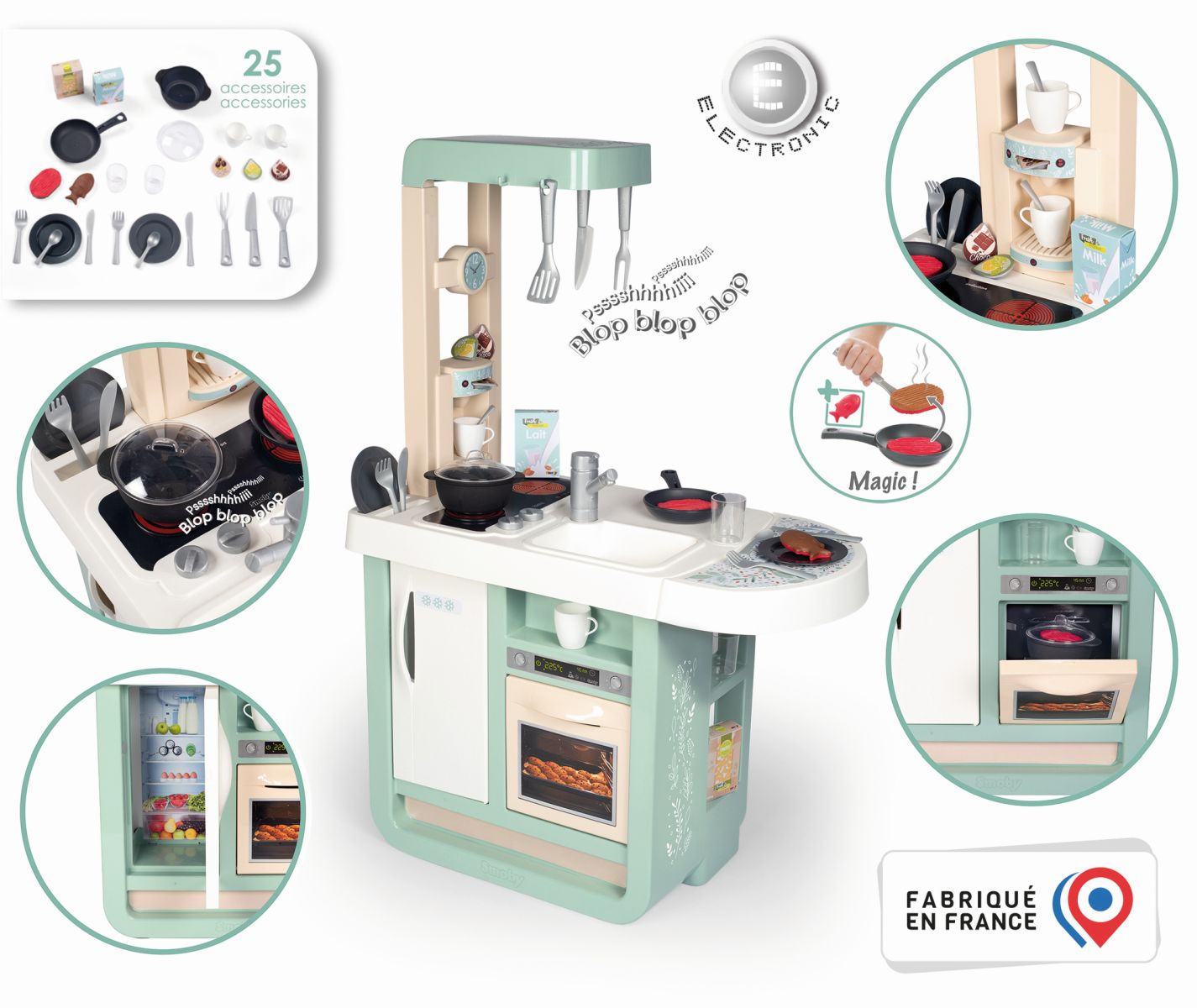 E-shop Smoby Kuchynka Bon Appetit Cherry modro-biela elektronická