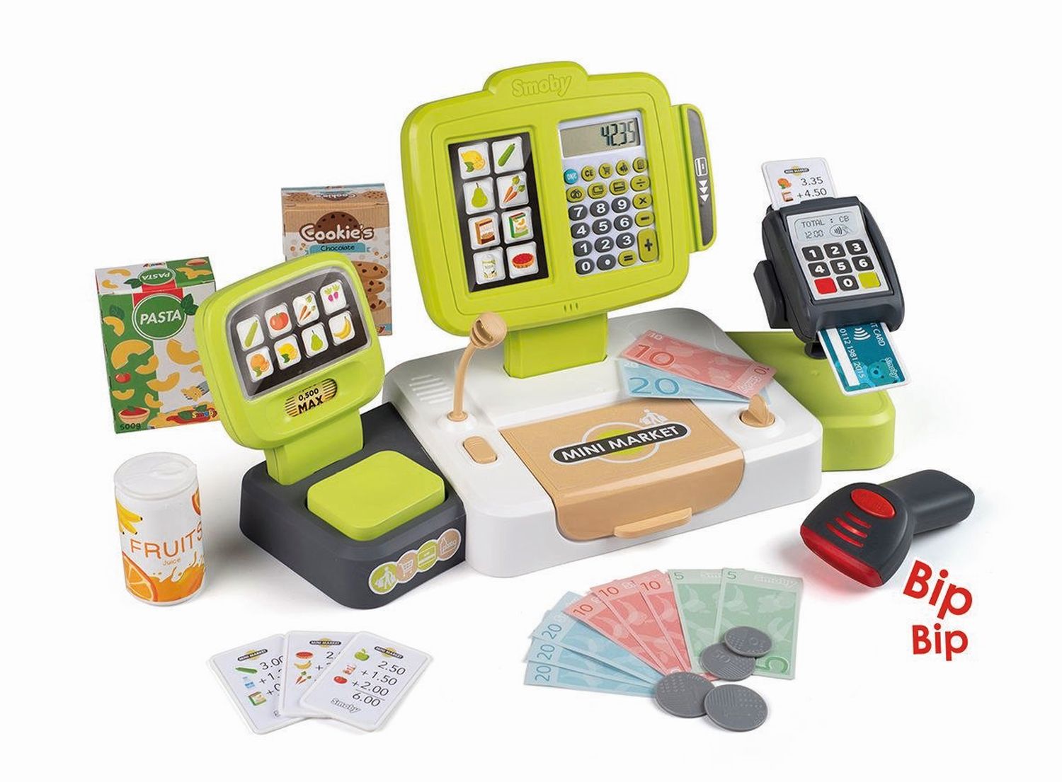 E-shop Smoby Pokladňa elektronická s váhou zelenosivá