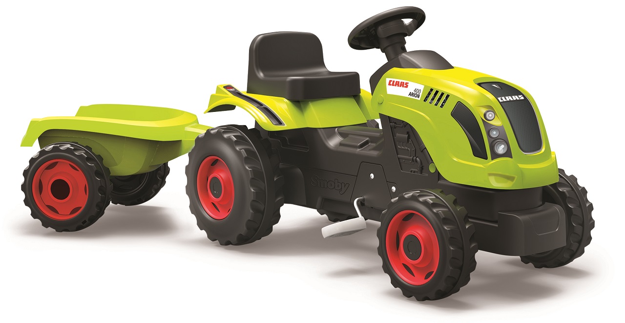 E-shop Smoby Šliapací traktor CLAAS zelený s vozíkom