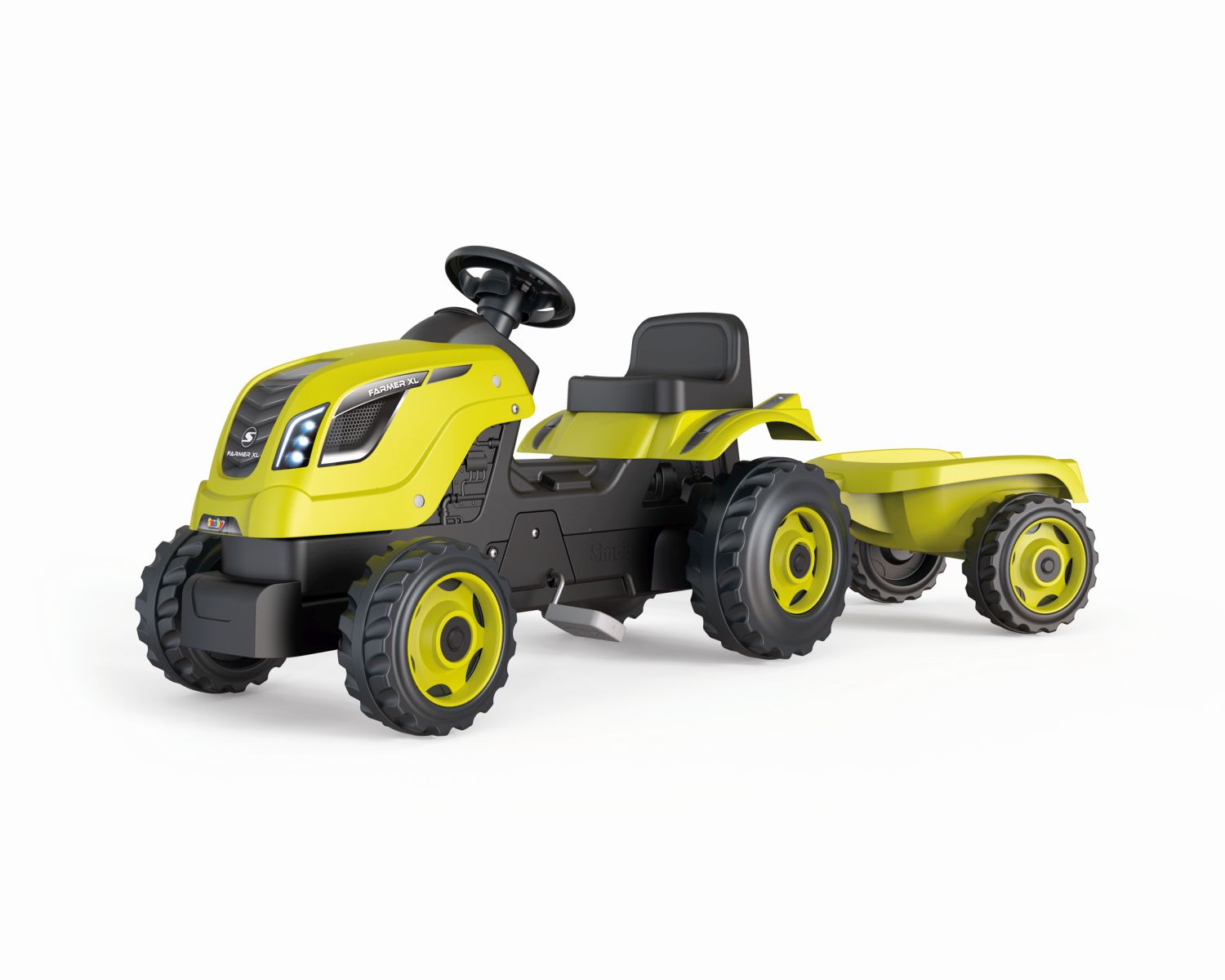 E-shop Smoby Šliapací traktor Farmer XL zelený s vozíkom