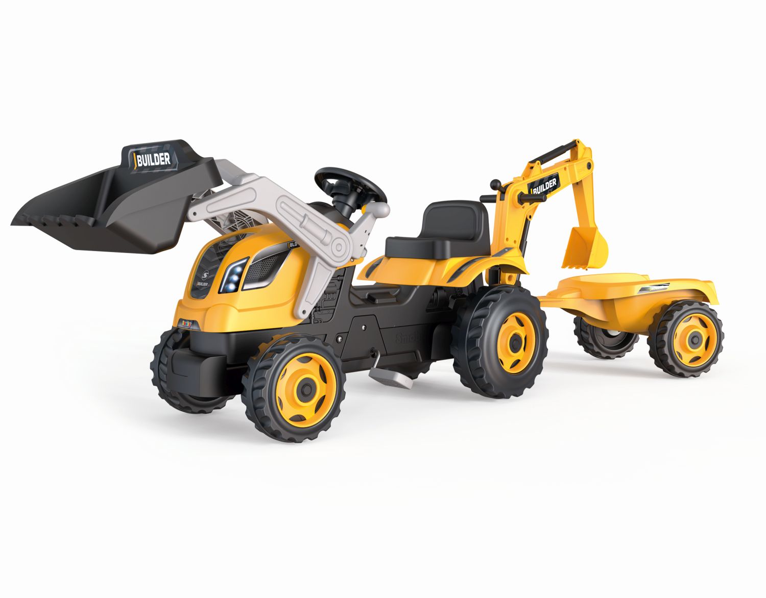 E-shop Smoby Šliapací traktor Builder Max s bagrom a vozíkom