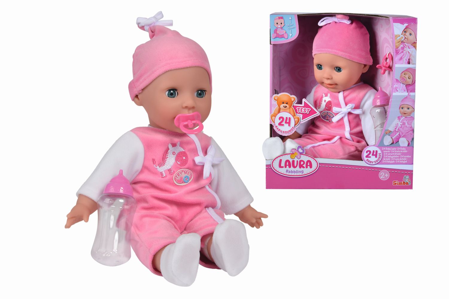 E-shop Simba Bábika Laura, 24 detských zvukov, 38cm