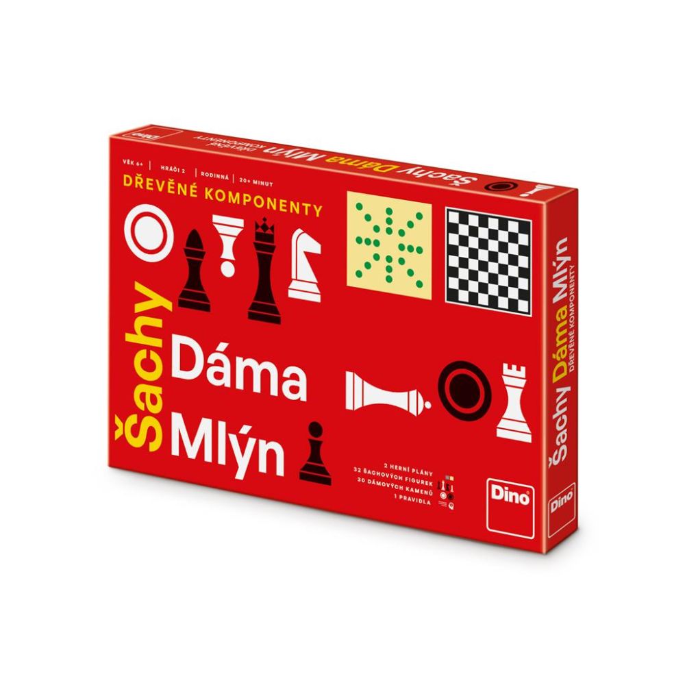 E-shop Dino ŠACHY, DÁMA, MLÝN Rodinná hra