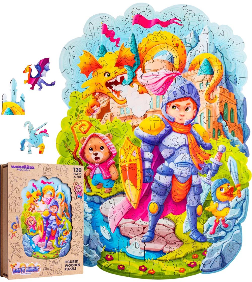 E-shop Puzzler DREVENÉ FAREBNÉ PUZZLE - Statočný rytier