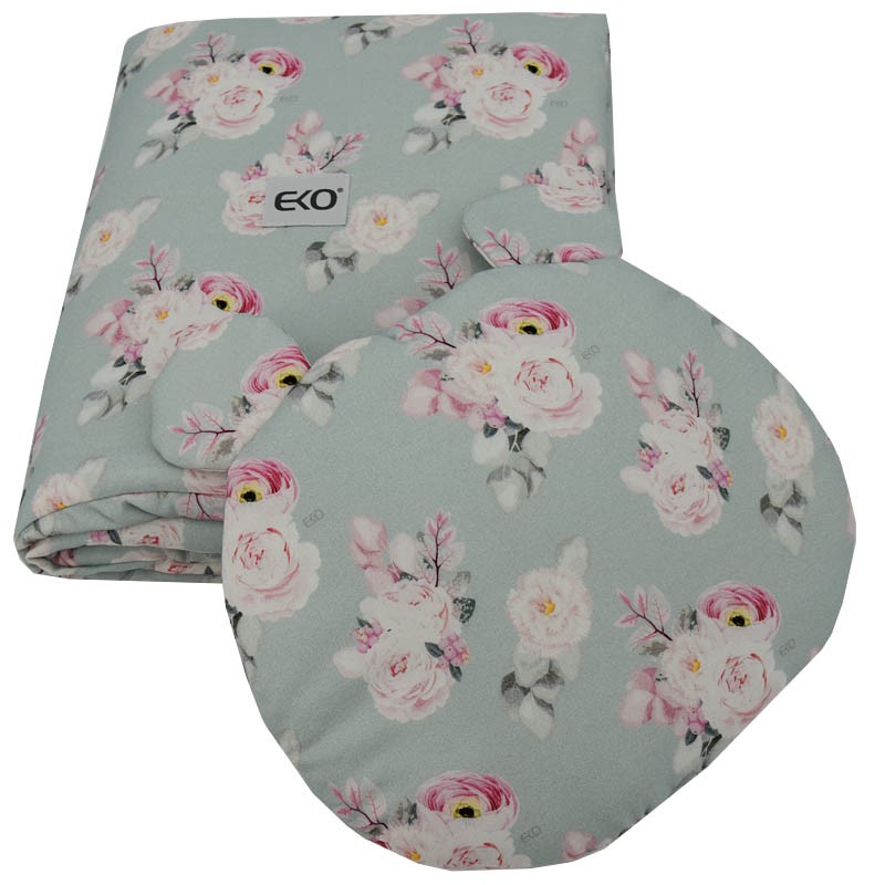 E-shop EKO BAMBUSOVÁ Sada do kočíka a prístavná postieľky KW-15-MINT-GARDEN