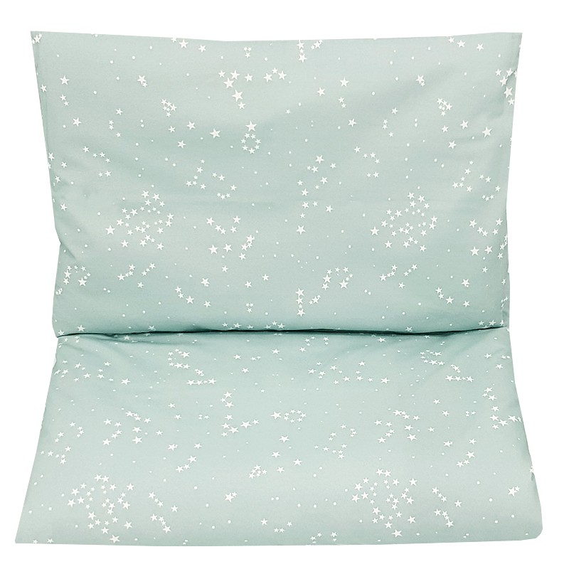 EKO Sada do postieľka bavlnená potlačená 120x90 cm KPO-07-2-MINT-STAR