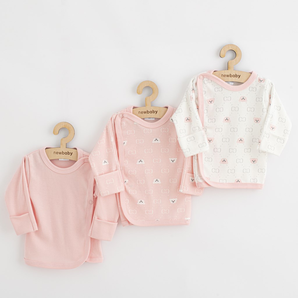 E-shop Dojčenská košieľka New Baby Classic II Dievča 3ks ružová, 62 (3-6m) - 54339