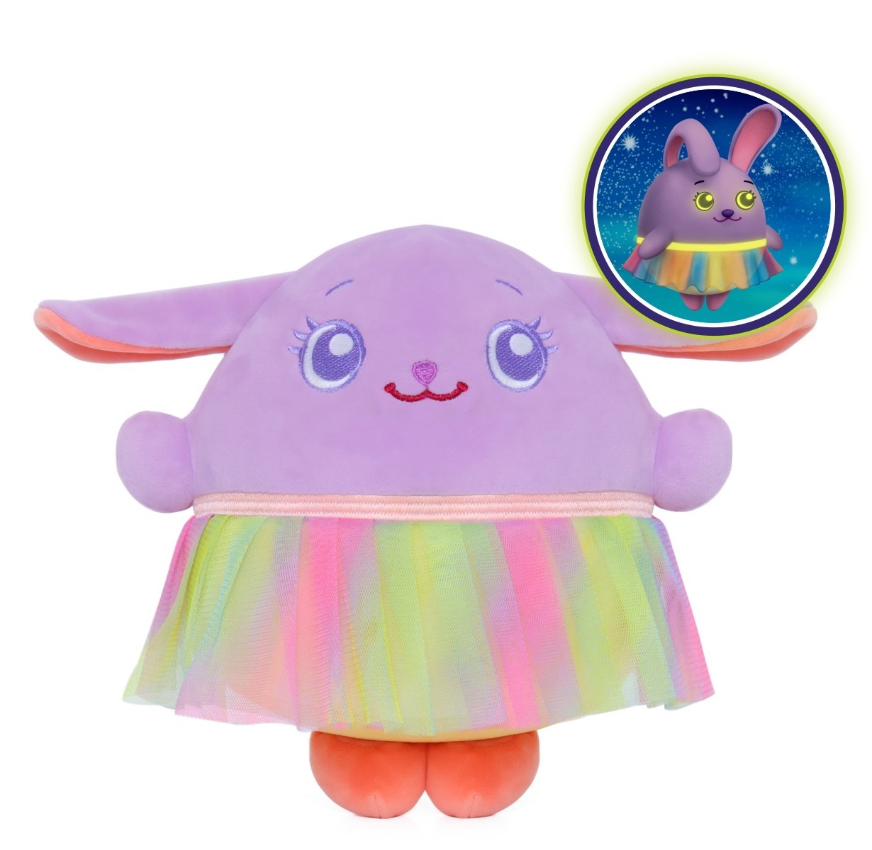 E-shop Dream Beams - Svietiaci plyšák/vankúšik, Zajačik Rosie, 18cm
