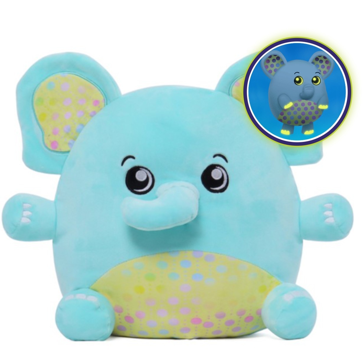 E-shop Dream Beams - Svietiaci plyšák/vankúšik, Slon Ellen, 30cm
