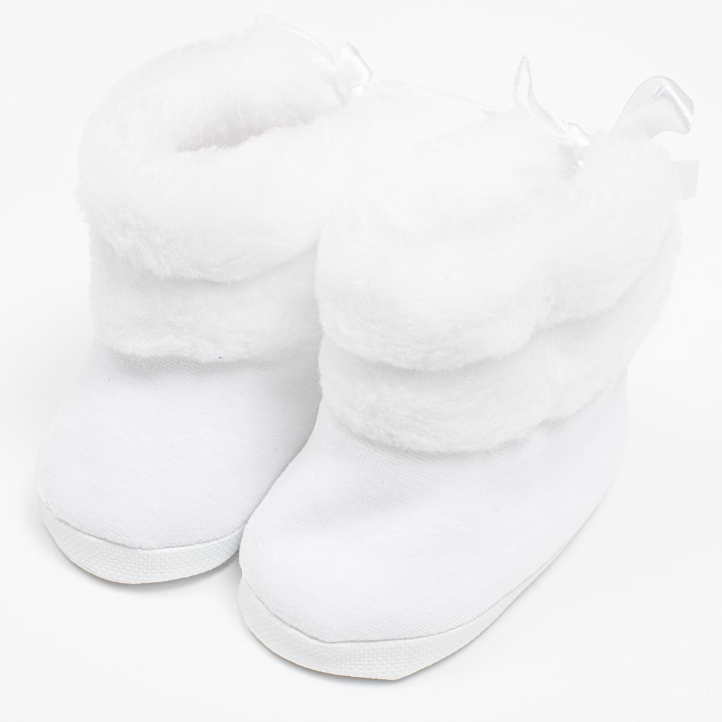 E-shop Dojčenské zimné kozačky New Baby biele 0-3 m, 0- 3 m - 54528