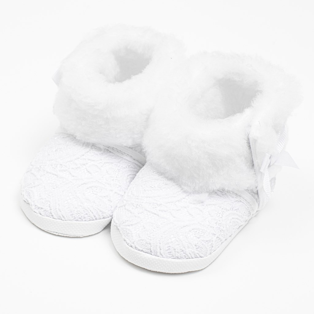 E-shop Dojčenské zimné krajkové kozačky New Baby 3-6 m biele, 3- 6 m - 54546