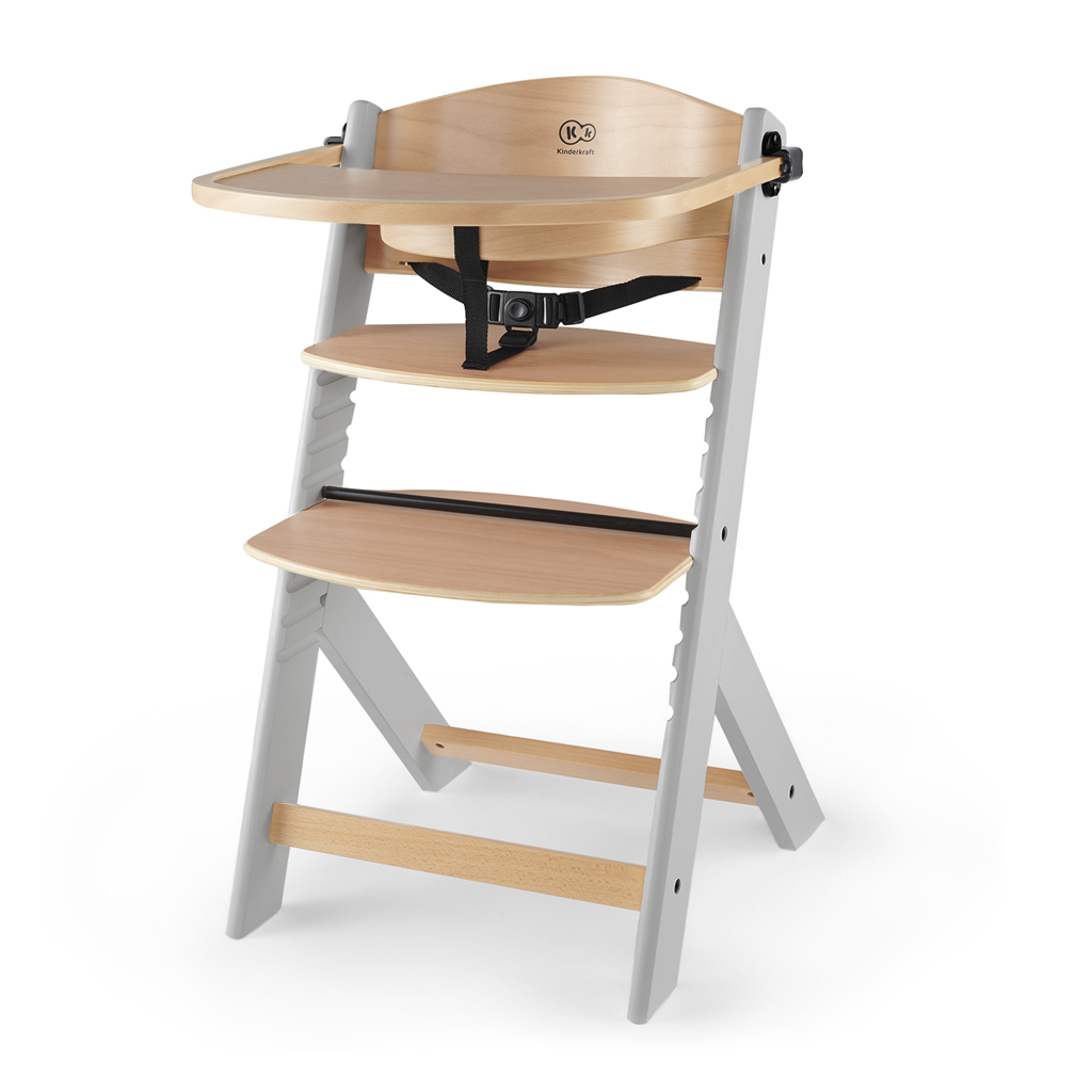 E-shop Kinderkraft select KINDERKRAFT Stolička jedálenská Enock Grey wooden, Premium