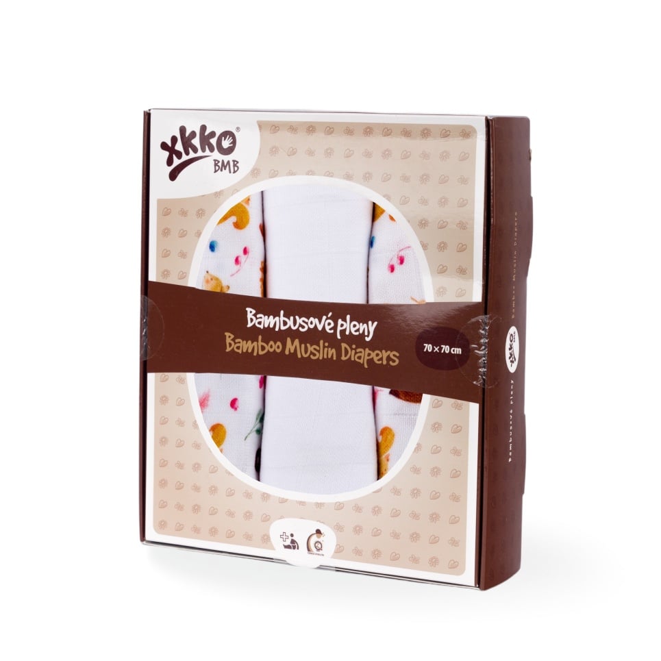 E-shop XKKO BMB Bambusová plienka, Digi - Wild Forest MIX, 3ks, 70x70