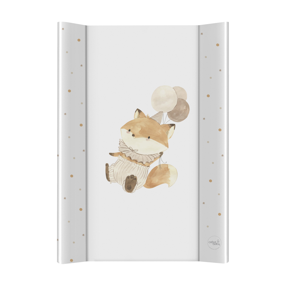 E-shop CEBA BABY Podložka prebaľovacia 2-hranná s pevnou doskou (50x70) Ultra Light Fox with Balloon