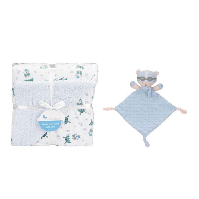 E-shop INTERBABY | Deka BARÁNOK & PADÁK + prítulka - modrá