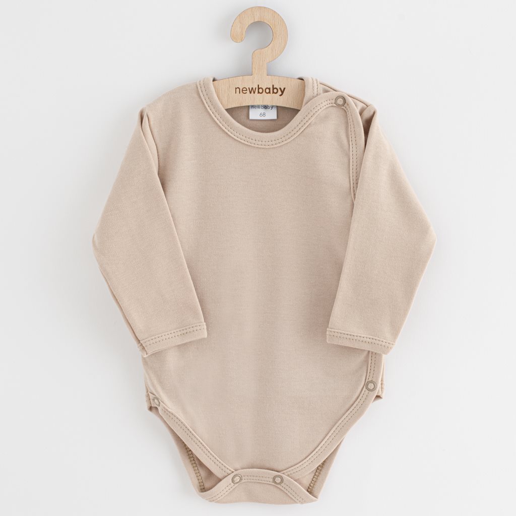 E-shop Dojčenské body celorozopínacie New Baby Classic II svetlo béžové, 68 (4-6m) - 54475