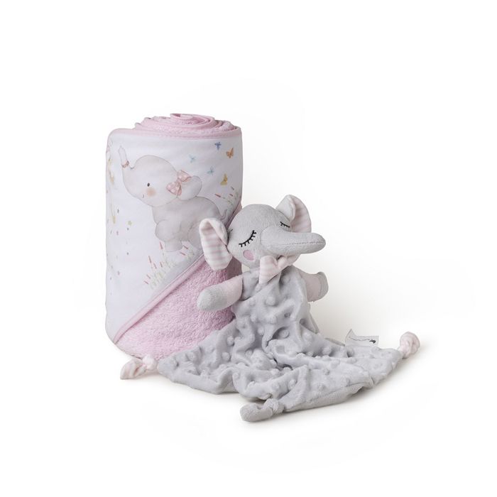 E-shop INTERBABY | SET - OSUŠKA froté 100x100 SLONÍK + PRÍTULKA - růžová