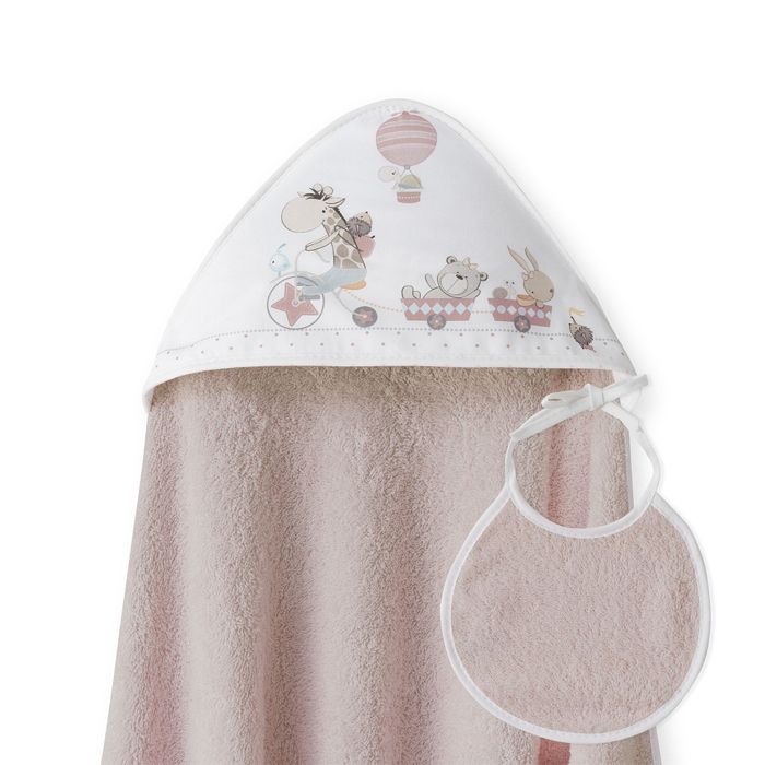 E-shop INTERBABY | OSUŠKA froté ZVIERATKÁ + podbradník - staroružová