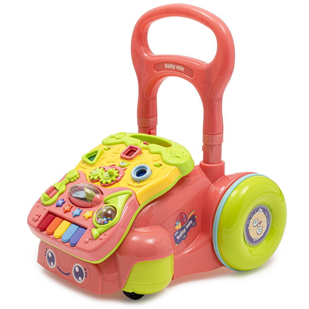 E-shop Detské hrajúce edukačné chodítko Baby Mix ružové - 53215