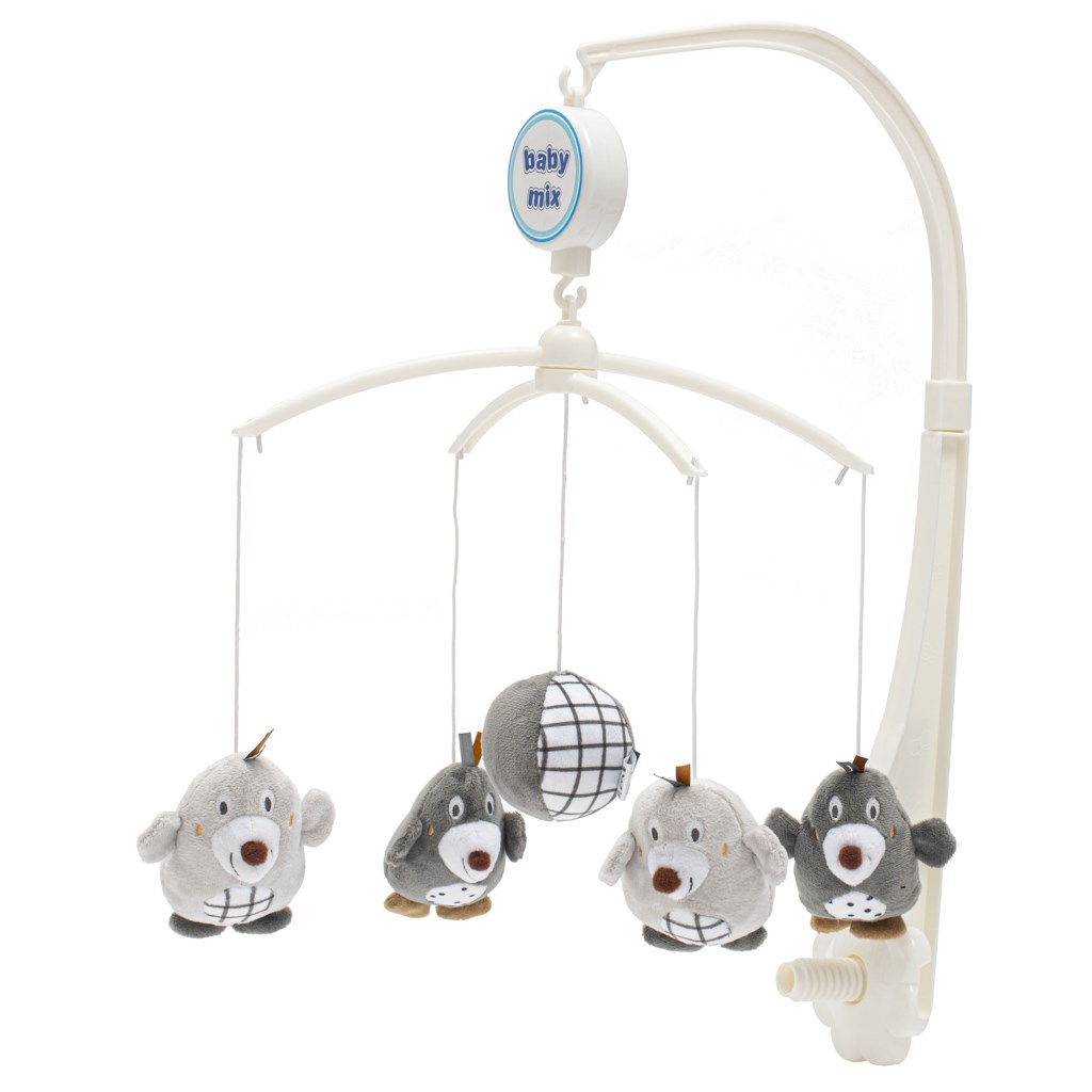 E-shop Kolotoč nad postieľku Baby Mix Krtkovia sivý - 53093