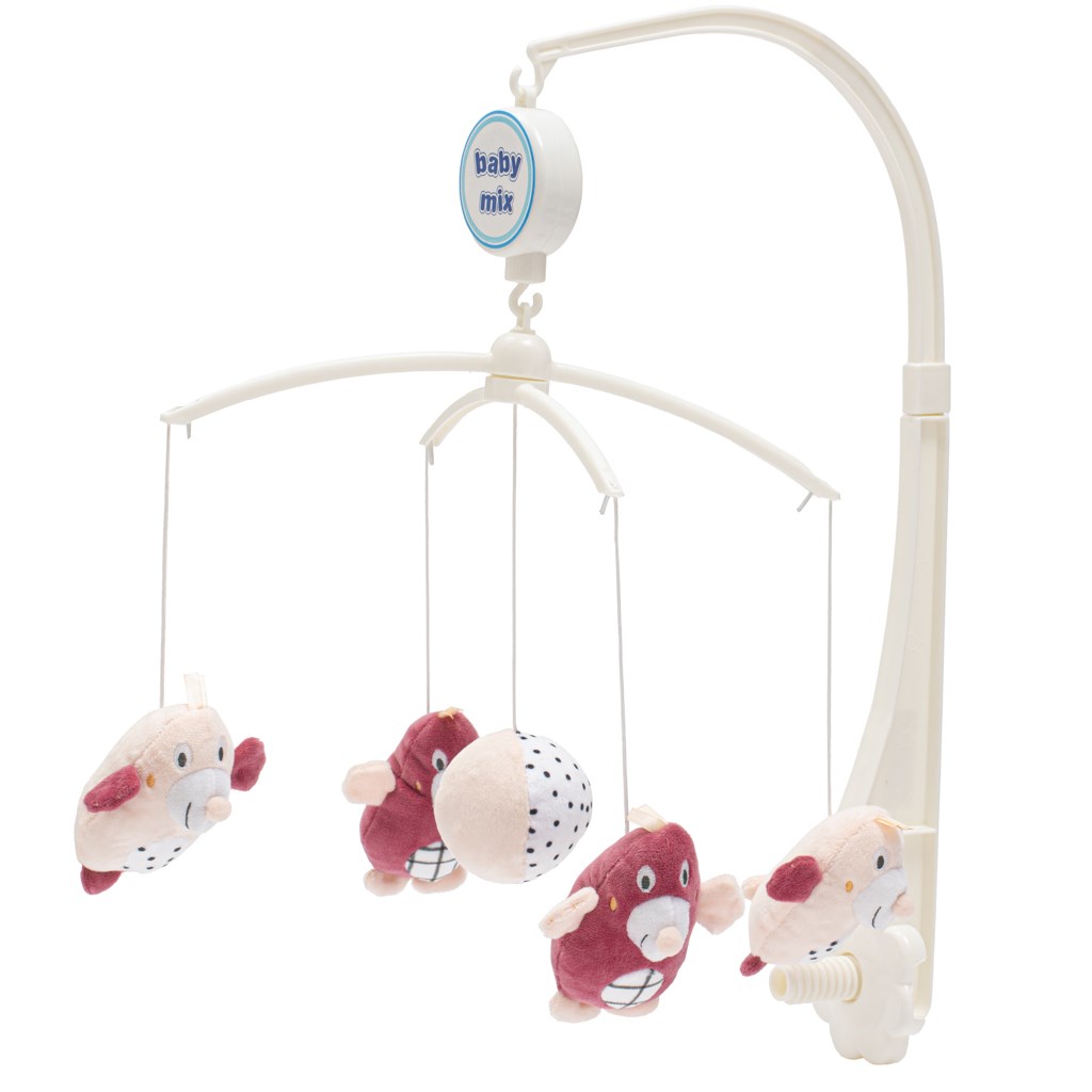E-shop Kolotoč nad postieľku Baby Mix Krtkovia ružový - 53094
